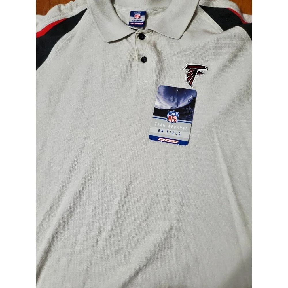 Vintage Reebok Play Dry NFL Team Apparel Falcons Polo Shirt Mens 2XL NWT STAIN